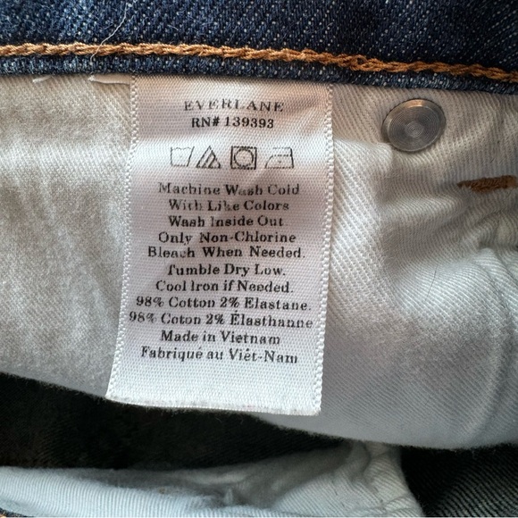 EVERLANE RN#139393 Ankle Mid Rise denim Jean pants trousers 29 - Picture 10 of 11